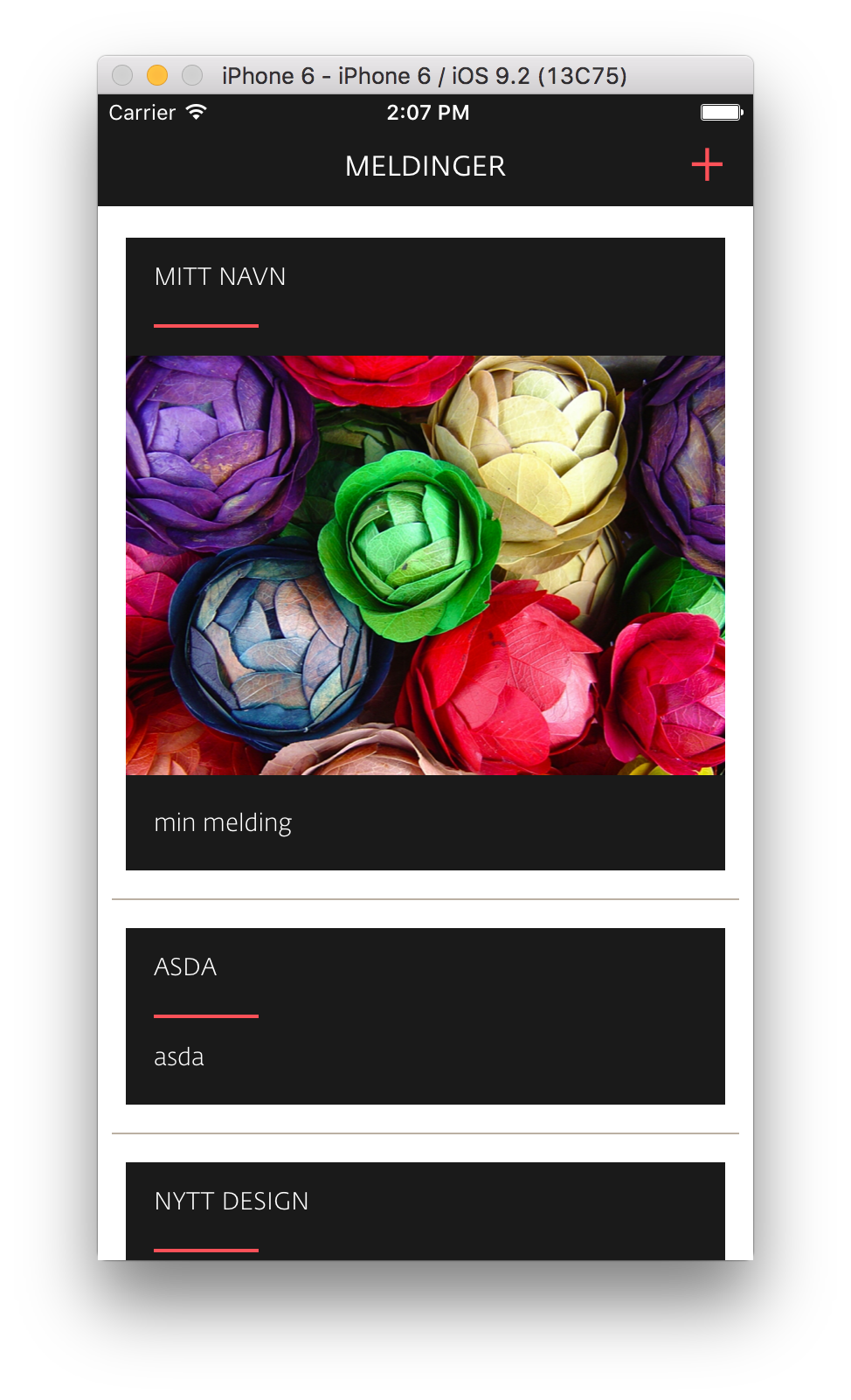 Image of IOS list messages screen