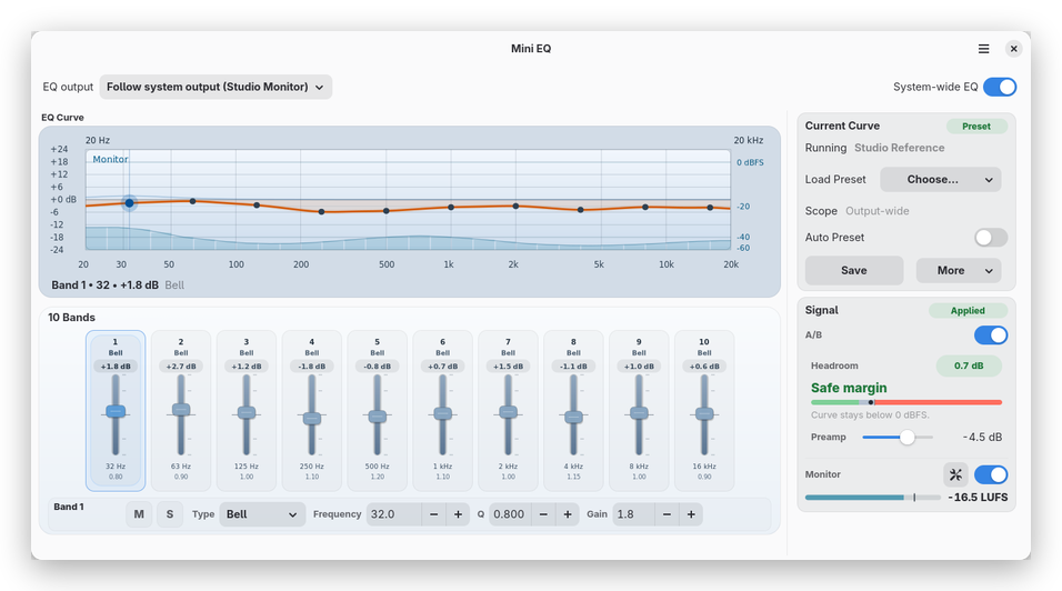 Mini EQ screenshot