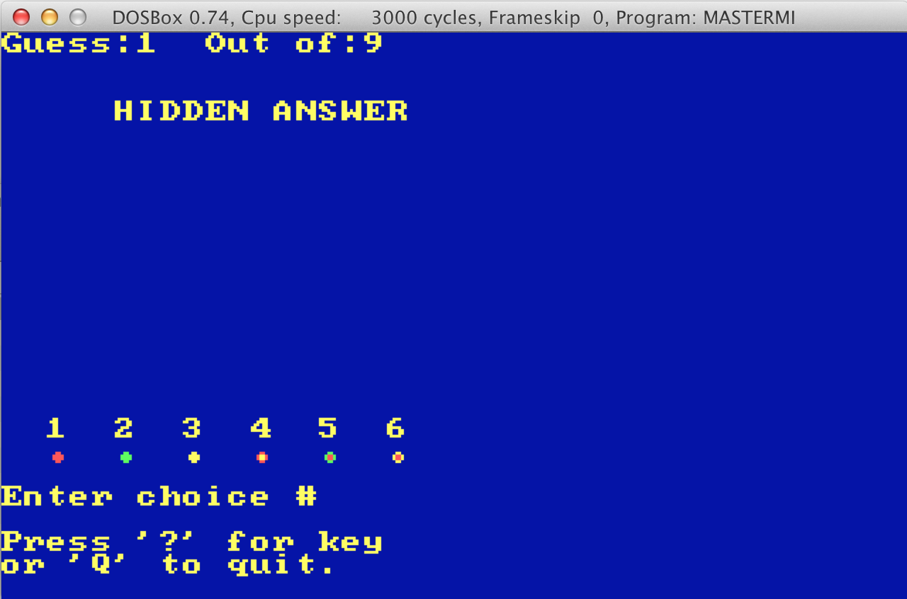 mastermind program screenshot