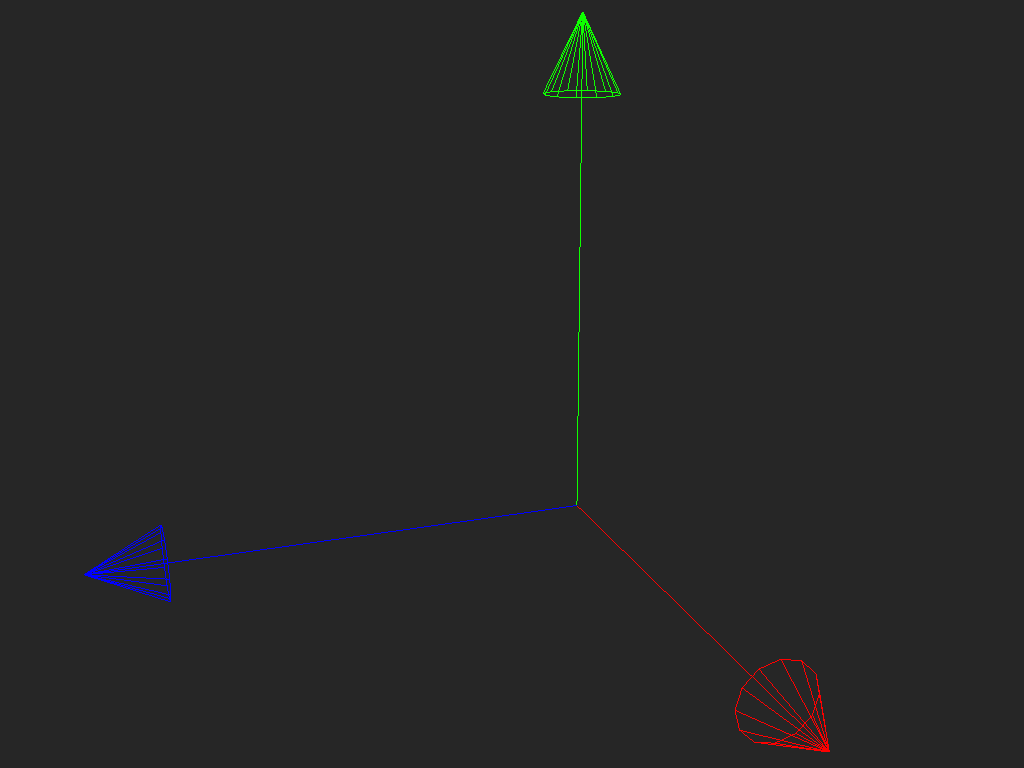 Axis triad repesenting a 3D transform arrows