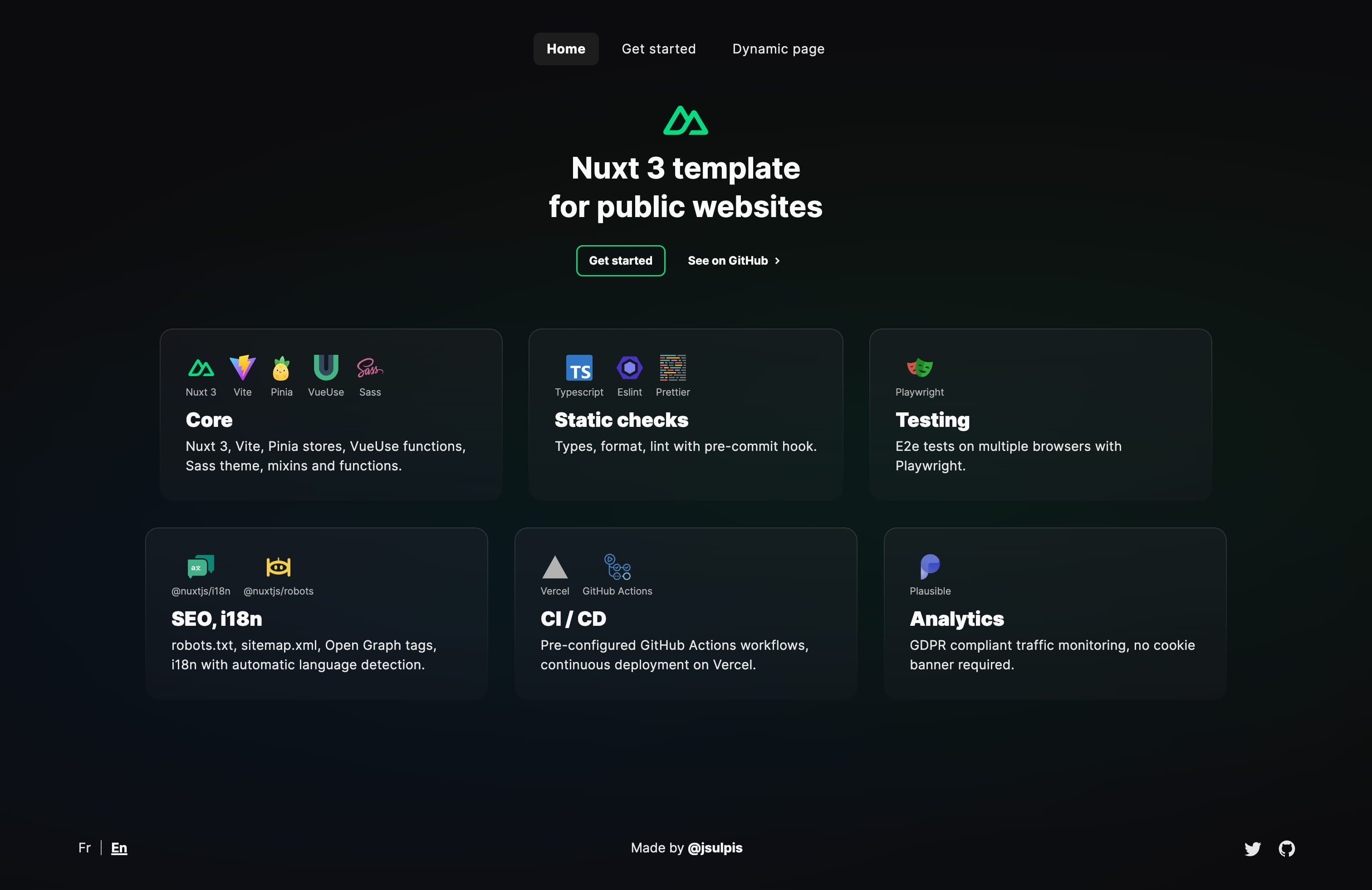 Screenshot of the website