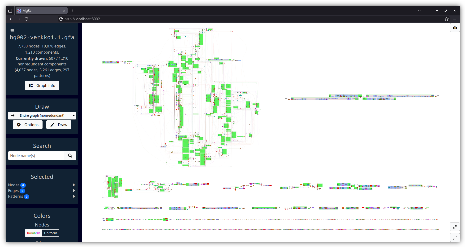 Entire HG002 (human genome) assembly graph.