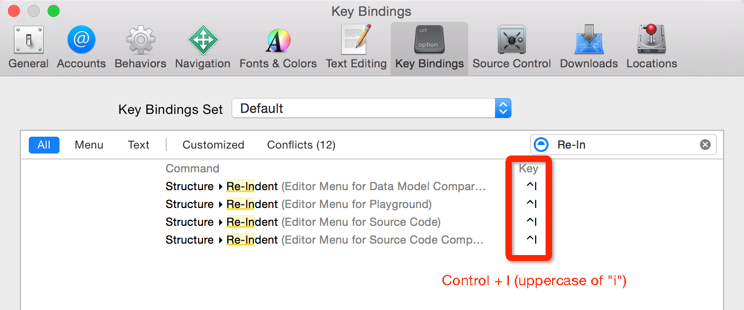 re-intent shortcut key setting