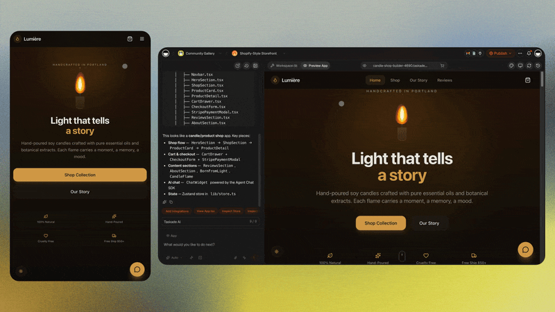 Storefront built with Taskade Genesis