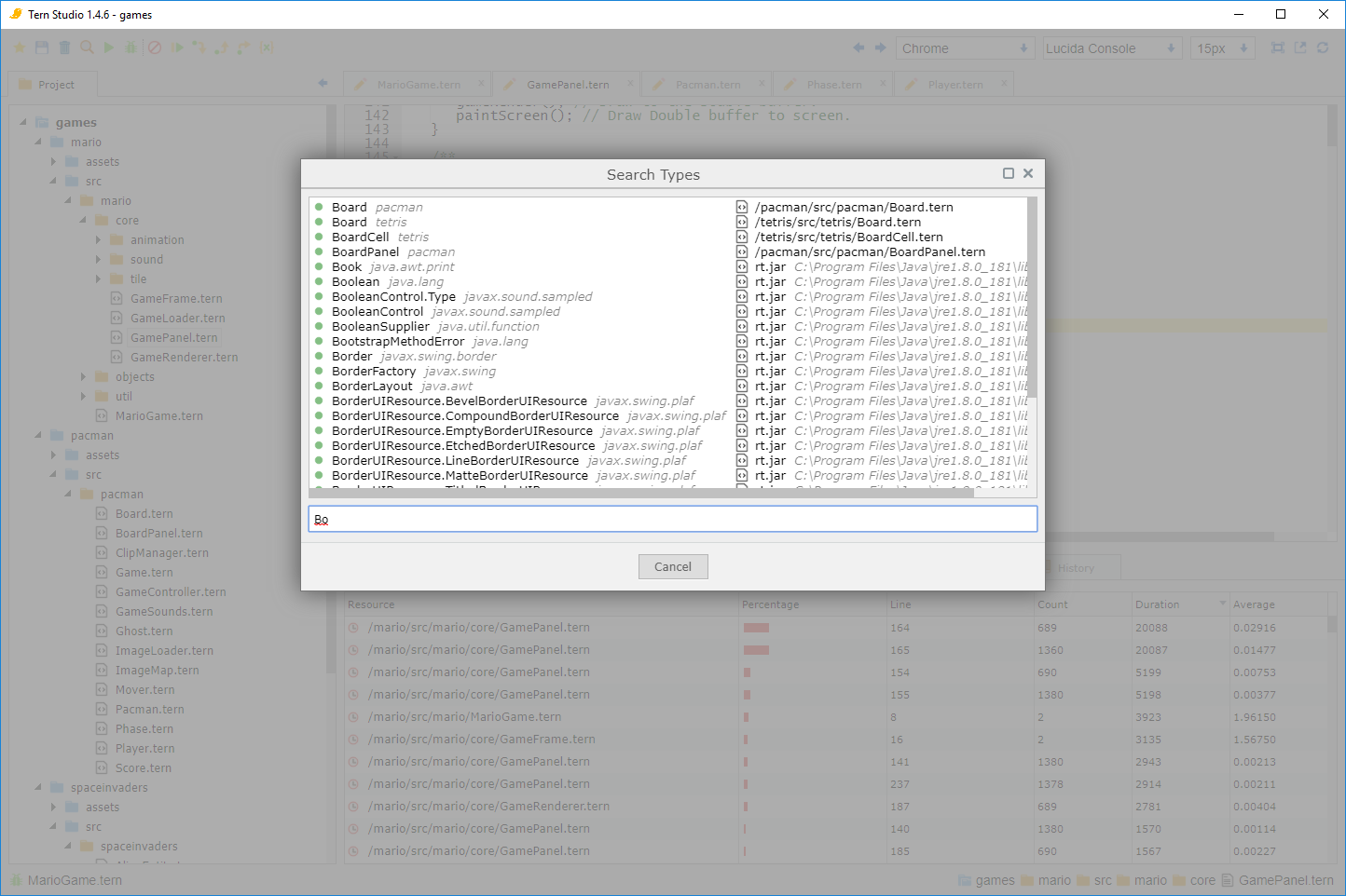 Developer Search Types